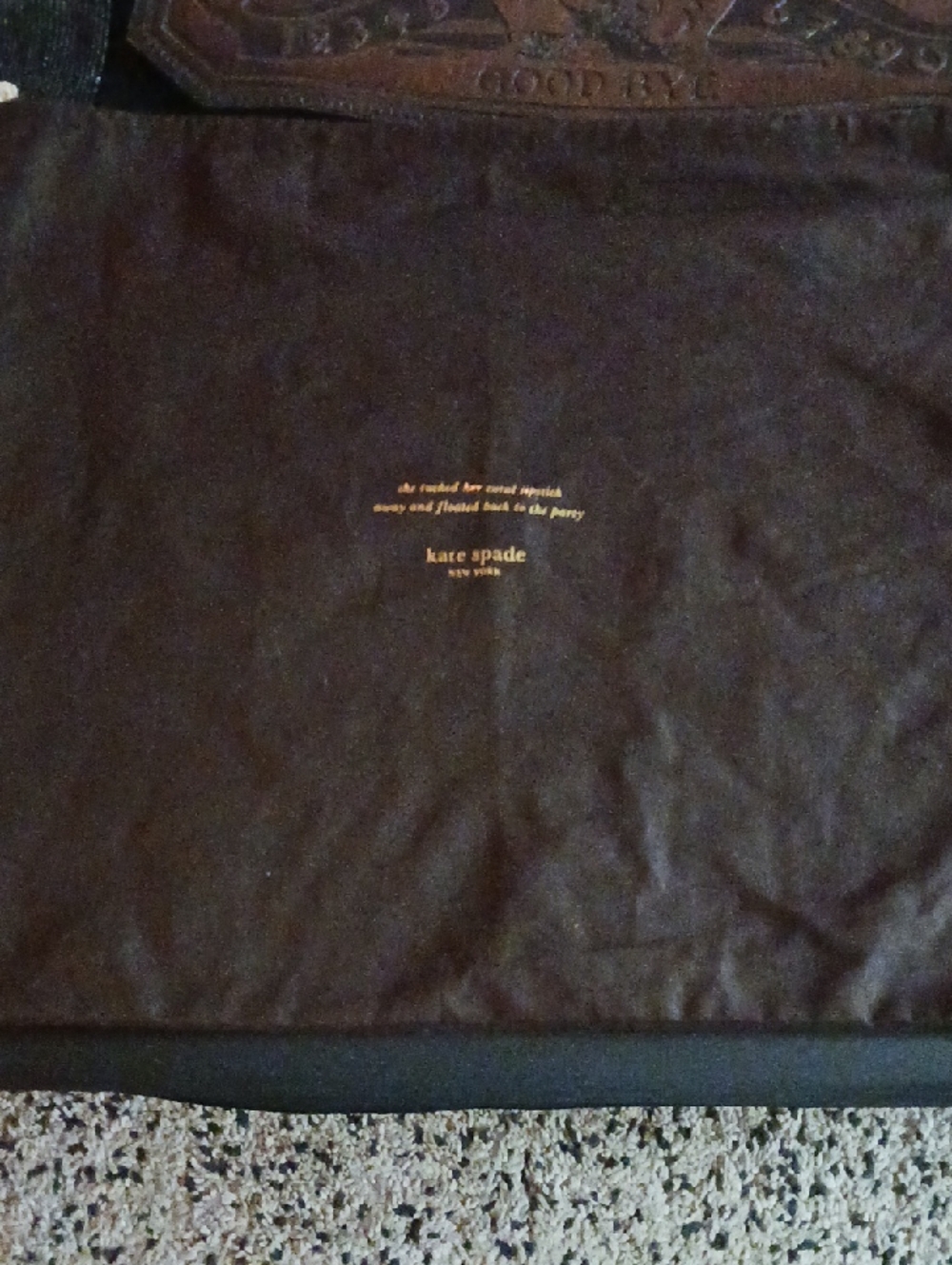 kate spade Brown Dust Bag with Gold Logo